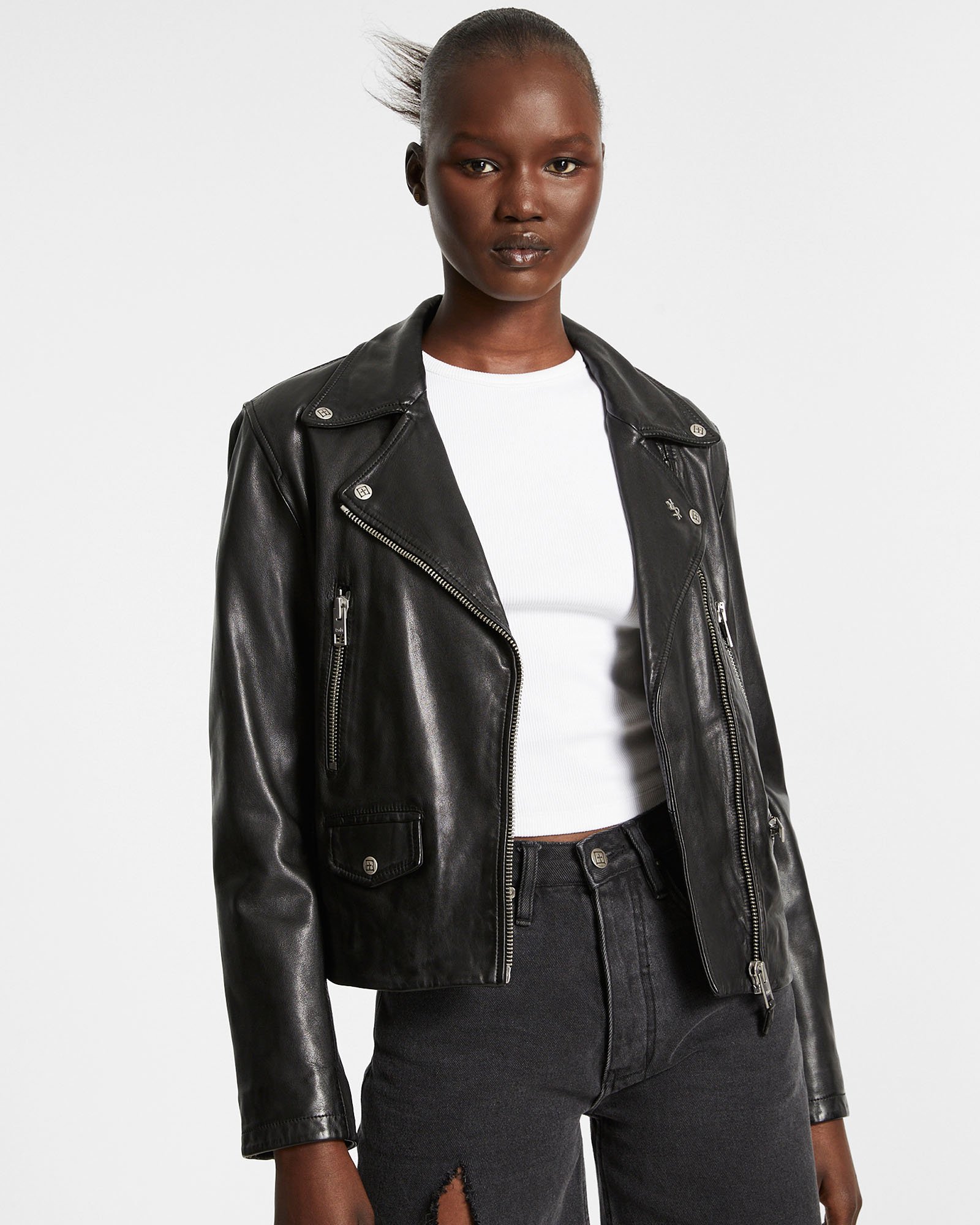 Buy Amplify Leather Jacket Black, Women's Jacket